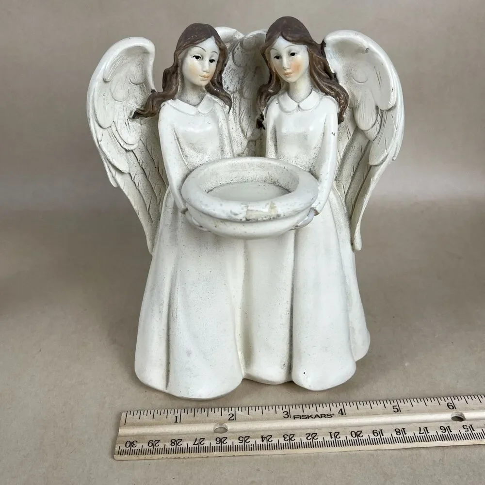 VTG Angels Inspirational Figurine Tealight CandleHolder 7